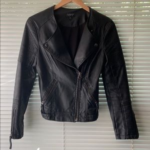Moto style Faux Leather jacket , TOPSHOP